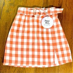 Princess Polly The Denise Mini Skirt Size 2 Pink White Barbiecore New With Tags.